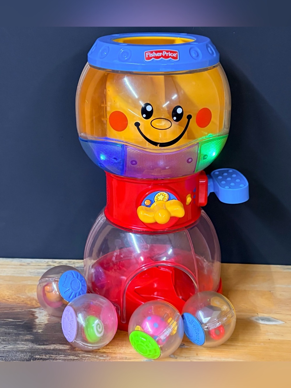Fisher Price Roll A Round Swirlin Surprise Gumball Machine 2005 Works 4 Balls